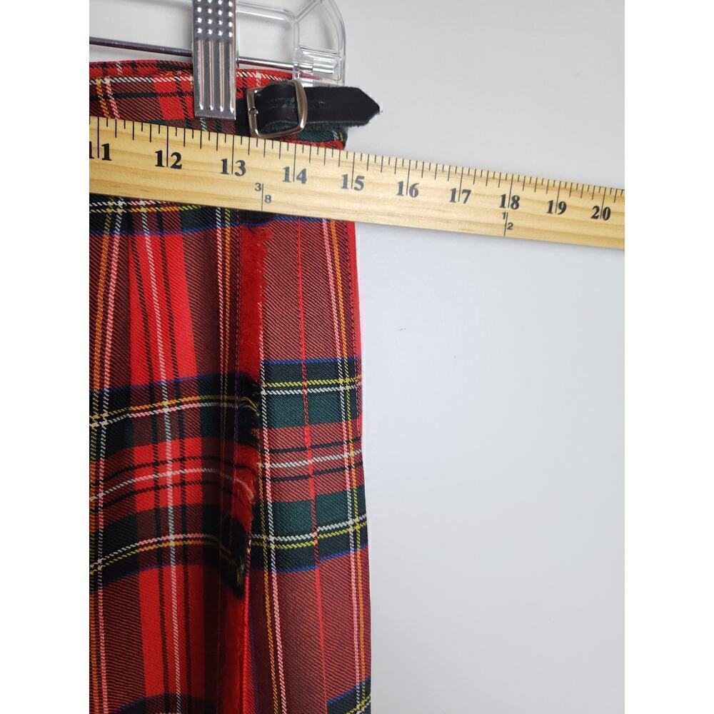 VTG Blarney Woolen Mills Royal Stewart Red Tartan Plaid skirt US Size 12 holiday - Picture 7 of 11
